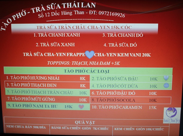 Đi thưởng thức t&agrave;o phớ v&agrave; tr&agrave; sữa Th&aacute;i phố H&agrave;ng Than 3